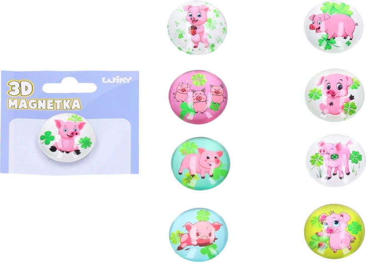 Magnete in vetro maialino portafortuna 3,5 cm