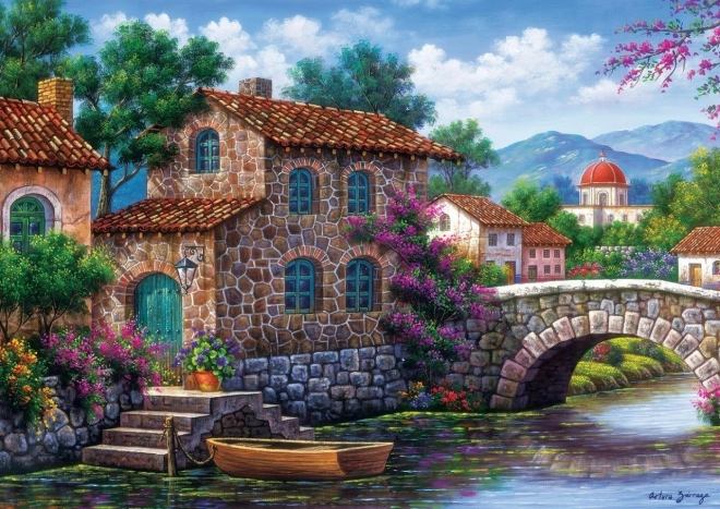 ART PUZZLE Puzzle Canal avec des fleurs 500 pièces
