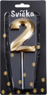 Party Candle Number 2 - Gold