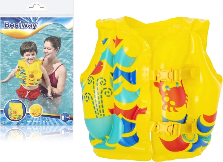 Tropical kids' inflatable swim vest 41 × 30 cm BESTWAY