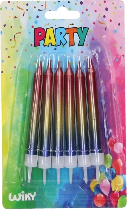 Metallic Candles with Holders - 6 Pieces