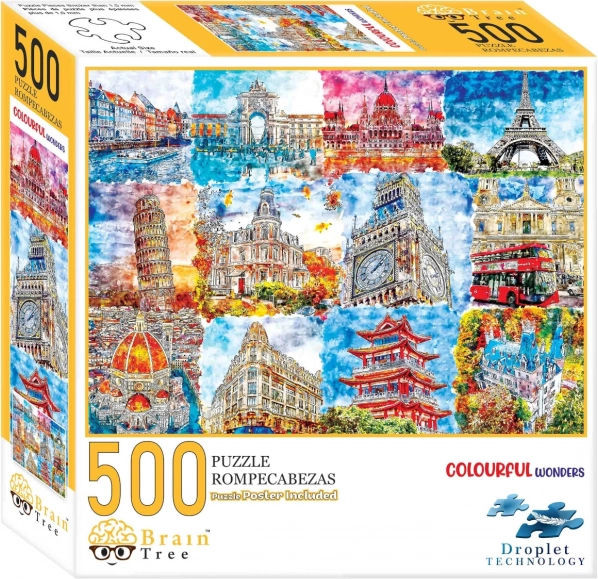 Puzzle Landmarks in Colors Brain Tree 500 Pieces