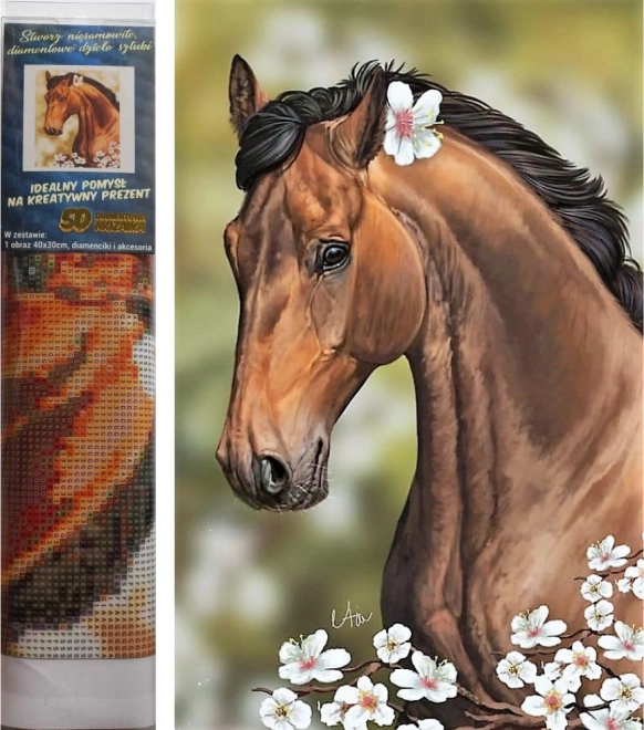 Norimpex Diamond Painting Horse with Flowers 30x40 cm