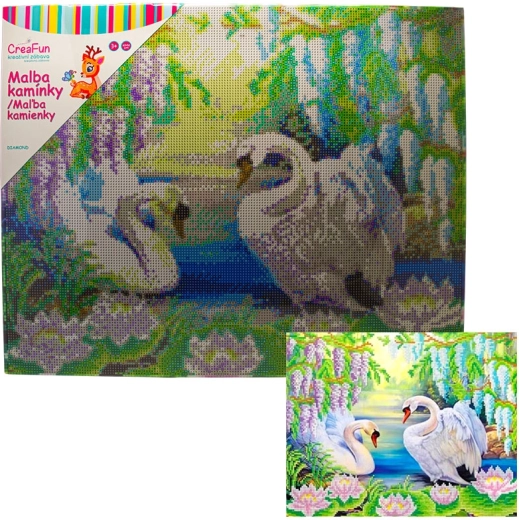Peinture diamant – cygnes 40 × 50 cm