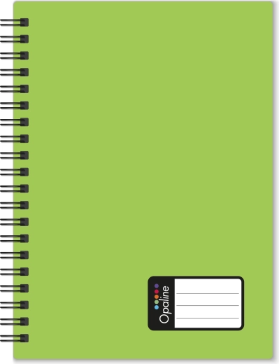 A4 Notebook with Double Spiral, PP Covers, Green, 60 Sheets