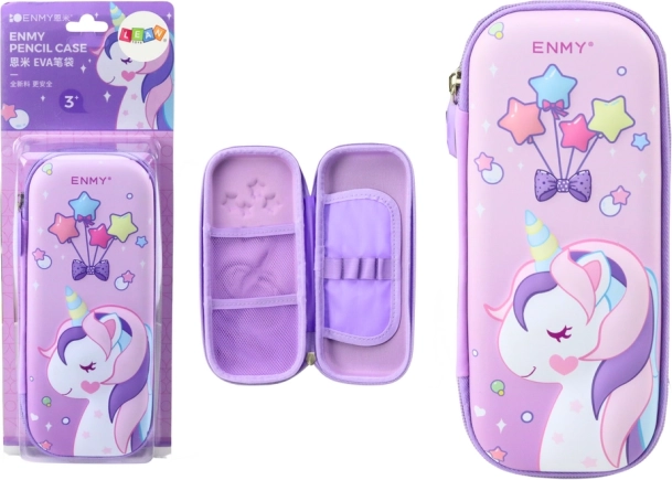 Pencil case with unicorn 3D pink 23 × 10 × 5 cm