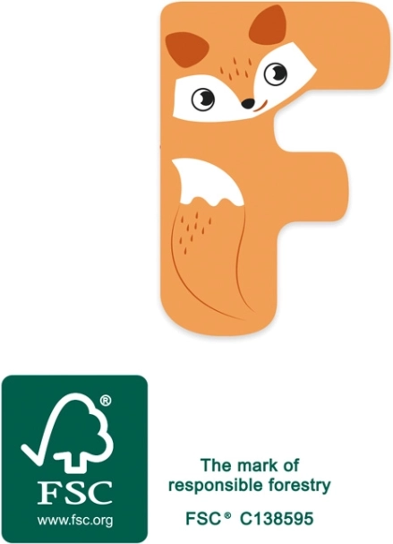Small Foot Wooden Letter F with Fox for Children's Room