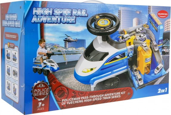 Interactive ride-on police train for children 3+