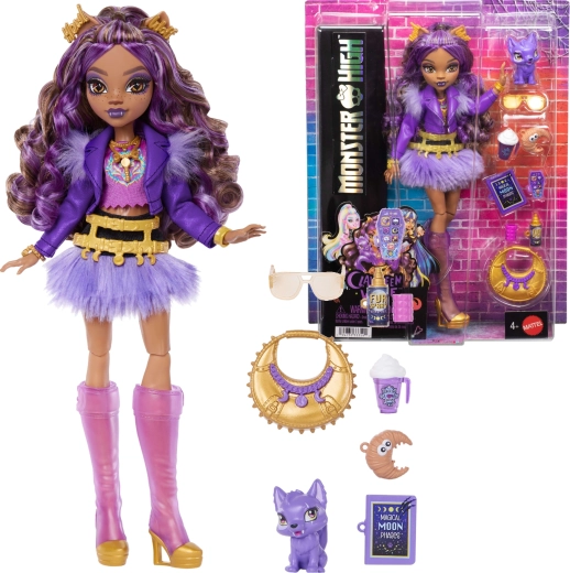 Monster High Clawdeen Wolf bambola 26 cm con accessori e animaletto