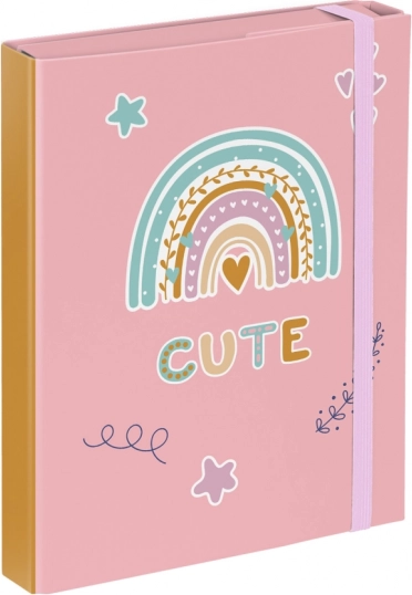 Baagl A5 school notebook folder – pink rainbow