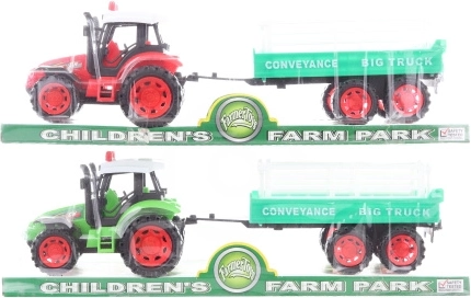 Plastični traktor s zamašnjakom i prikolicom 32 cm