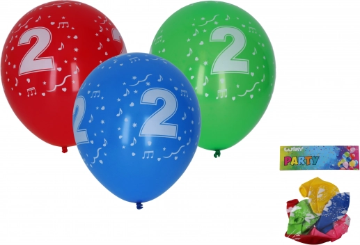 Ballons gonflables 30 cm avec le chiffre 2 – lot de 5 pièces