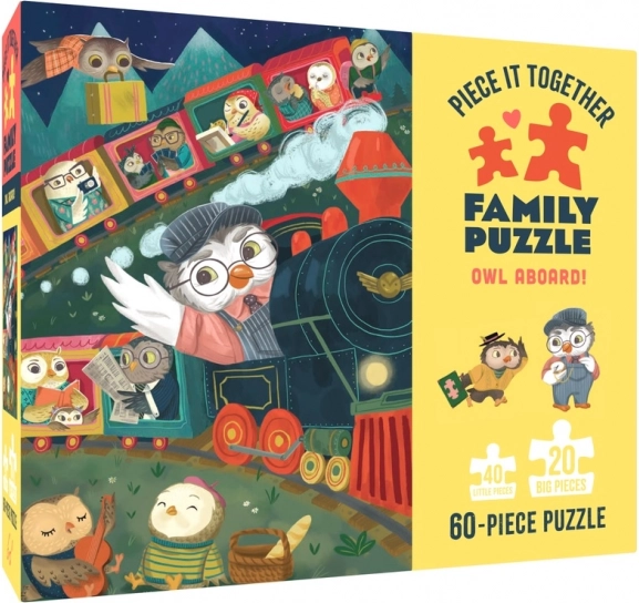 Chronicle Books Puzzle Owls on Board 60 pieces