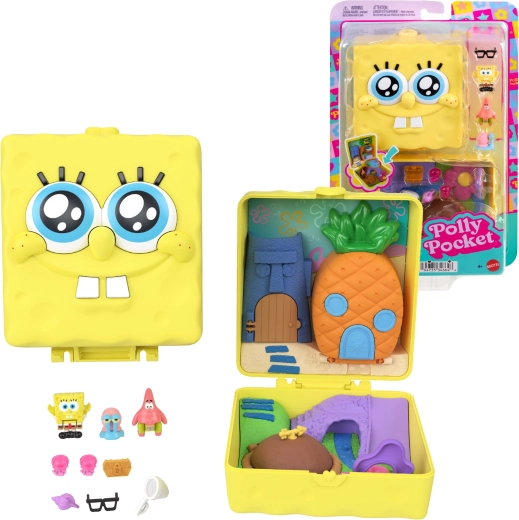 Polly Pocket set di gioco compatto SPONGEBOB SQUAREPANTS con personaggi e accessori