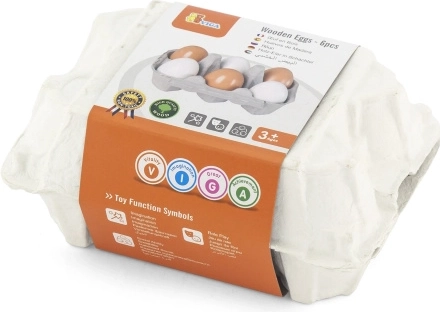 Wooden Eggs in a Carton VIGA – Set of 6