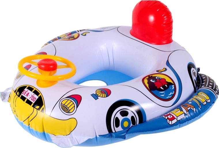 Inflatable boat with steering wheel for kids 70 × 80 cm