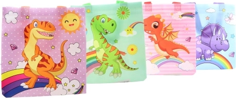 Sac-cadeau à motif dinosaure, en plastique, 22 × 23 × 11 cm