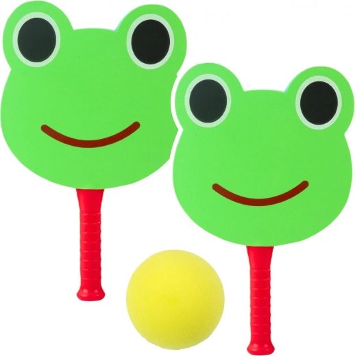 Foam paddles for play with green frog theme
