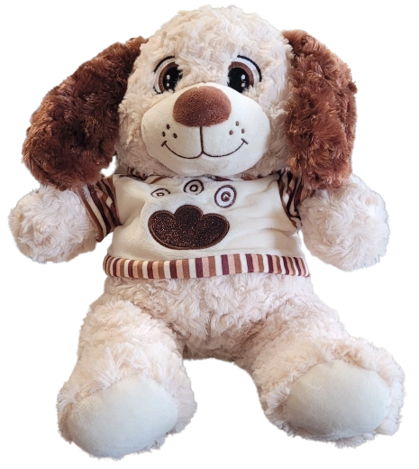 Chien en peluche avec t-shirt 20 cm