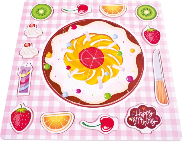 BINO houten inlegpuzzel taart