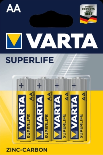Varta Superlife AA piles zinc-carbone 1,5 V, blister de 4 pièces