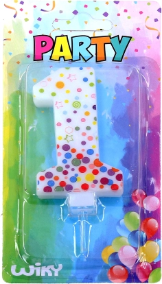 Party candle number 1 Polka Dots