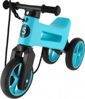 Loopfiets FUNNY WHEELS Rider SuperSport turkoois 2-in-1 + draagriem, zithoogte 28/30 cm, draagvermogen 25 kg, vanaf 18 mnd, in zak