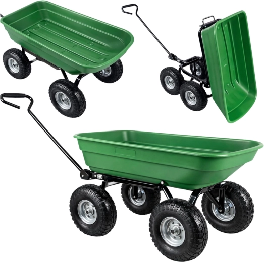 Chariot de jardin de transport avec benne basculante amovible 120 kg