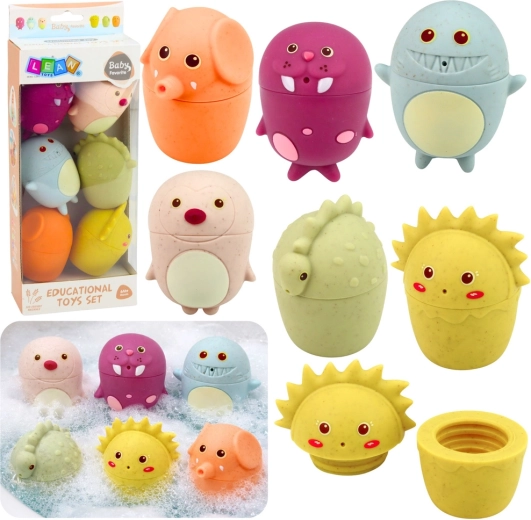 Set di giochi da bagno sensoriali – morbide figurine di animali in gomma, 6 pezzi