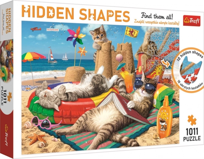 TREFL Puzzle Hidden Shapes: Vacanze dei gattini 1011 pezzi