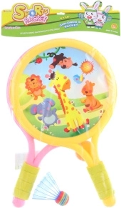 Kinderset rackets met dieren – set met bal en vangmandje