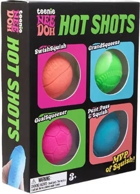 Schylling NeeDoh Hot Shots – zestaw 4 piłek do ściskania