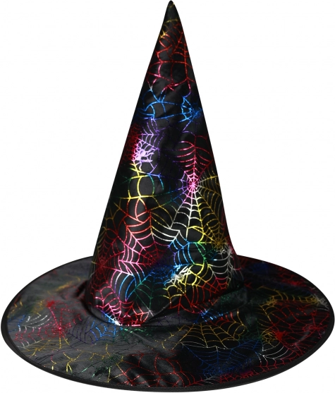 Cappello da strega con stampa a ragnatela per adulti