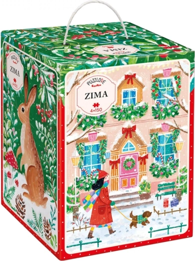 CzuCzu Puzzlove Hiver – ensemble de 4 puzzles de 150 pièces