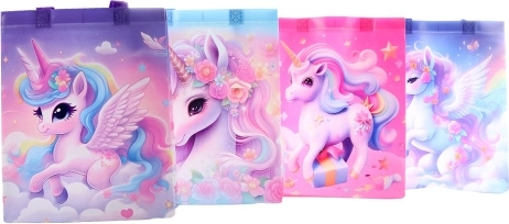 Borsa regalo con motivo unicorno, in plastica, 26 × 32 × 11 cm