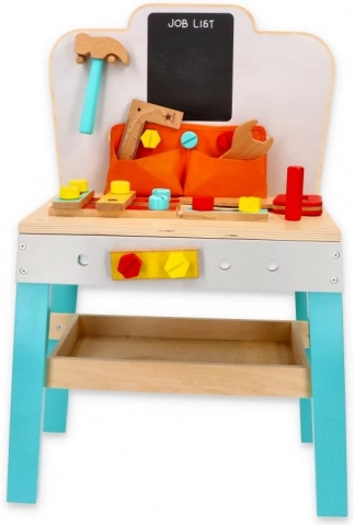 Tavolo da lavoro in legno per bambini con lavagna