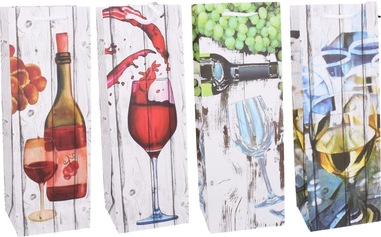 Cadeautas voor fles M – het hele jaar door, 36 × 12,5 × 8,5 cm