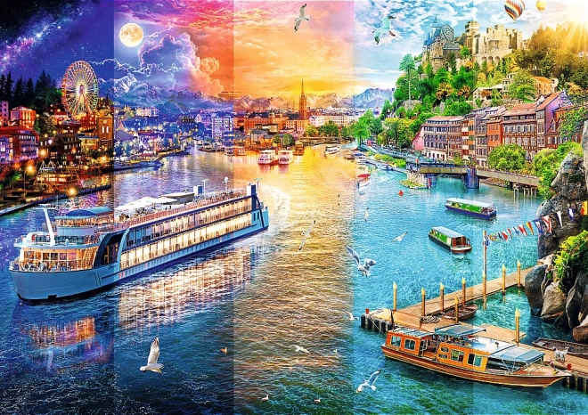 Puzzle 1000 pièces Croisière sur la rivière
