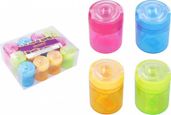 Taille-crayon double avec réservoir transparent