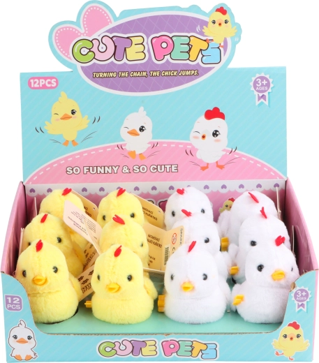 Pulcino a molla saltellante con cresta rossa