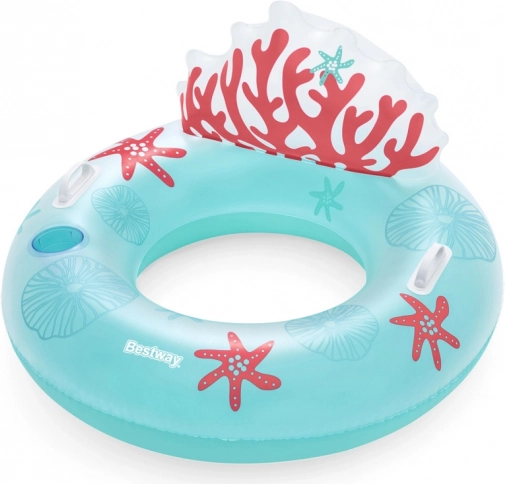 Inflatable Ring with Backrest Bestway Coral Bliss