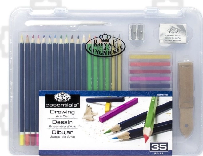 ROYAL & LANGNICKEL risarski komplet v plastičnem kovčku, 35 delov