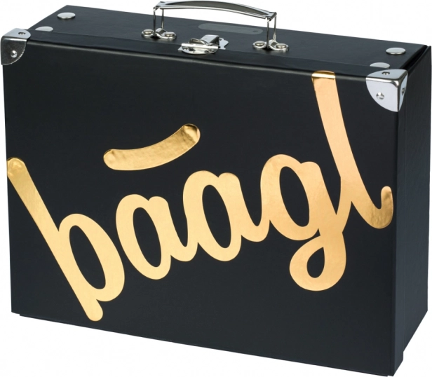 Skladací školský kufrík Gold s kovaním Baagl