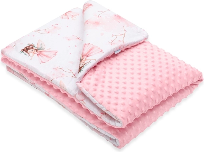 Couverture bébé minky avec rembourrage New Baby Fées 80 × 100 cm