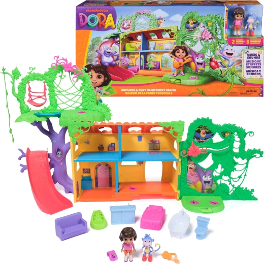 Dora l’exploratrice Maison dans la jungle avec sons et figurines