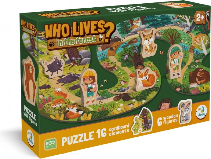 Wooden Puzzle Who Lives in the Forest? 16 pieces