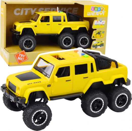 Off-road Pickup Truck with Light and Sound Effects with Friction 6x6