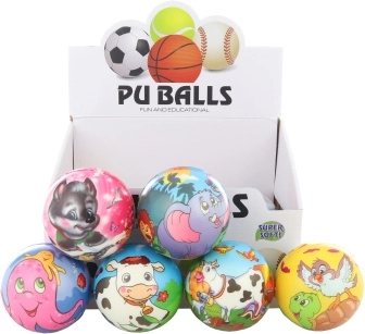 Balle souple avec animaux 10 cm