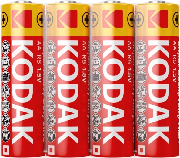 Kodak Heavy Duty pile cylindrique zinc AA (R6), 4 pcs