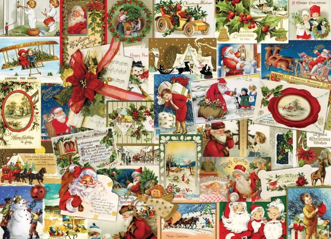 Puzzel Vintage kerstkaart 1000 stukjes